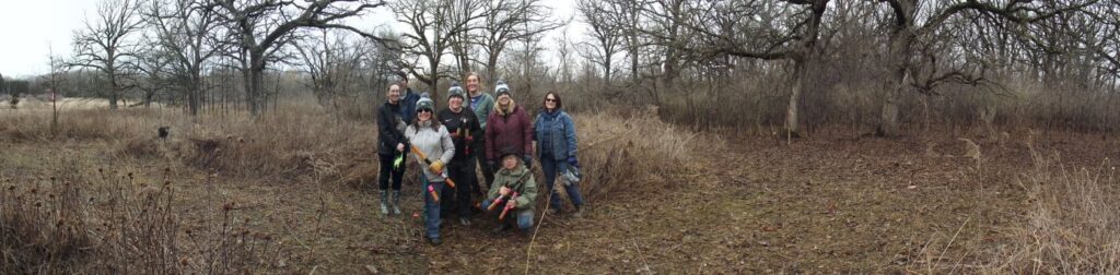 volunteer at a restoration work day